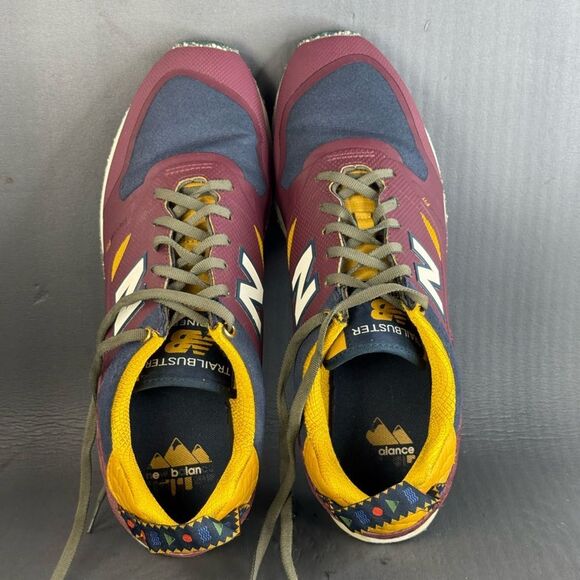 New Balance Men\'s Burgundy Navy Yellow Athletic Sneakers main image 6